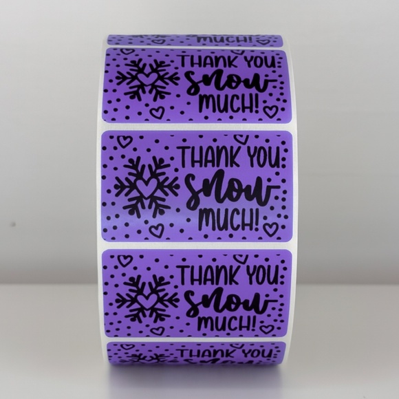 Thank You Snow Much Stickers | Winter Snowflake Labels | Holiday Packaging - Picture 5 of 11
